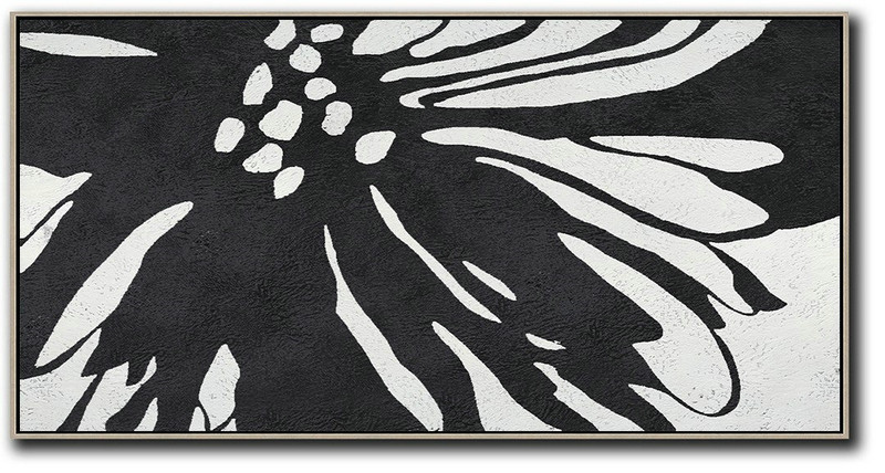 Abstract Art Decor Large Canvas Painting,Oversized Panoramic Minimal Art On Canvas - Hand Made Original Art